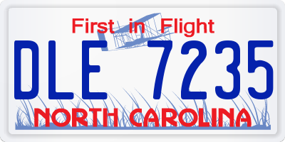 NC license plate DLE7235