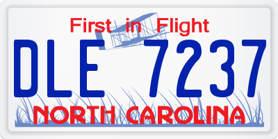 NC license plate DLE7237