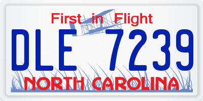 NC license plate DLE7239