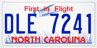 NC license plate DLE7241