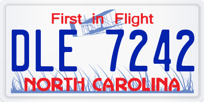 NC license plate DLE7242
