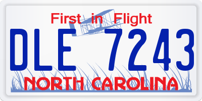 NC license plate DLE7243