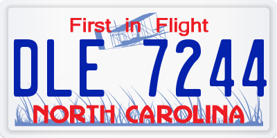NC license plate DLE7244