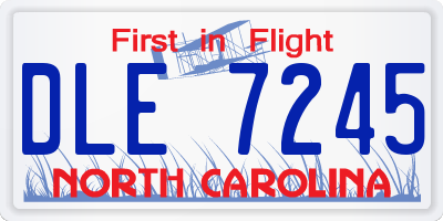 NC license plate DLE7245