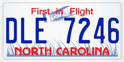 NC license plate DLE7246