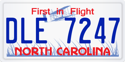 NC license plate DLE7247