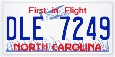 NC license plate DLE7249