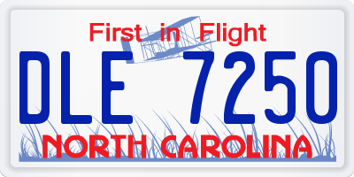 NC license plate DLE7250