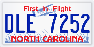 NC license plate DLE7252