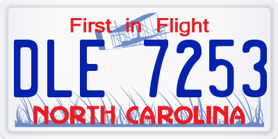 NC license plate DLE7253