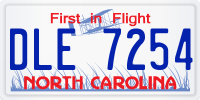 NC license plate DLE7254