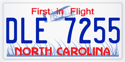 NC license plate DLE7255