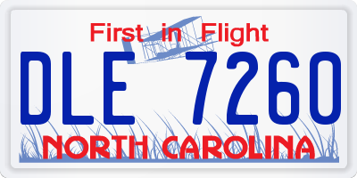 NC license plate DLE7260