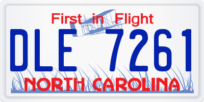 NC license plate DLE7261