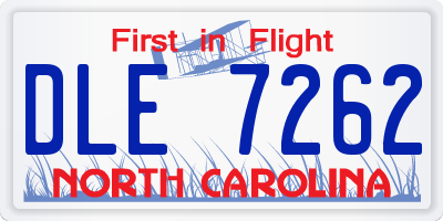 NC license plate DLE7262
