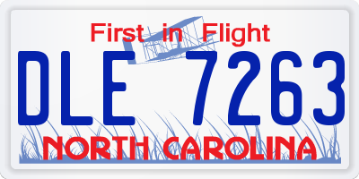NC license plate DLE7263
