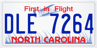 NC license plate DLE7264