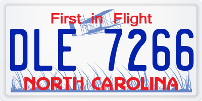 NC license plate DLE7266