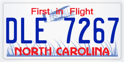 NC license plate DLE7267