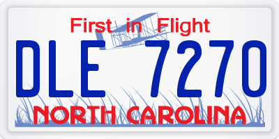 NC license plate DLE7270