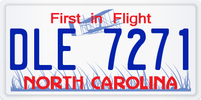 NC license plate DLE7271