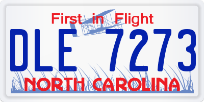 NC license plate DLE7273