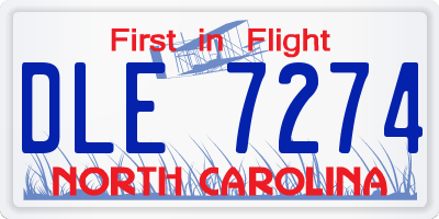 NC license plate DLE7274