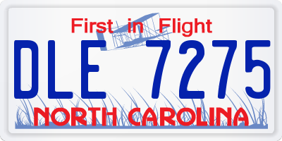NC license plate DLE7275