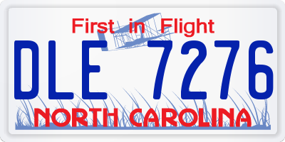 NC license plate DLE7276