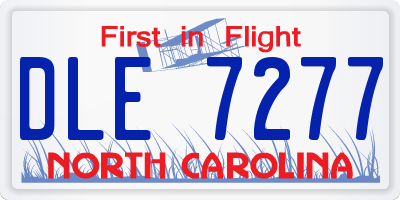 NC license plate DLE7277