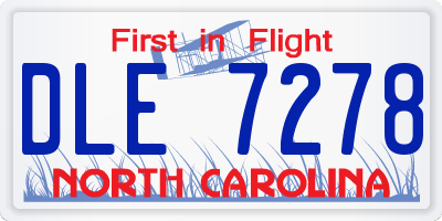 NC license plate DLE7278