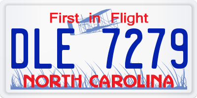 NC license plate DLE7279