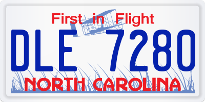 NC license plate DLE7280