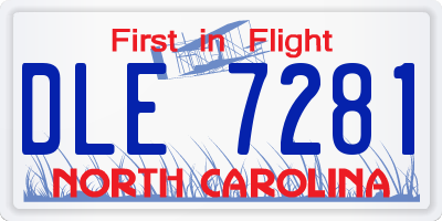 NC license plate DLE7281