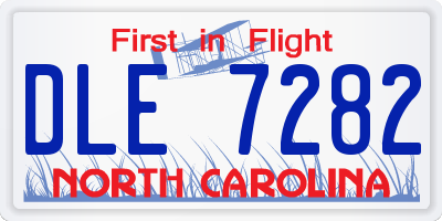 NC license plate DLE7282