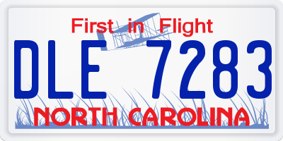 NC license plate DLE7283