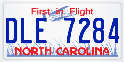 NC license plate DLE7284