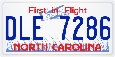 NC license plate DLE7286