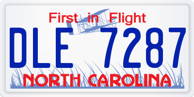 NC license plate DLE7287