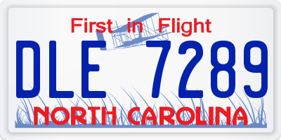 NC license plate DLE7289