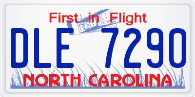 NC license plate DLE7290