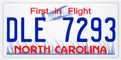 NC license plate DLE7293