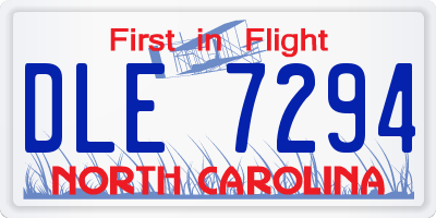 NC license plate DLE7294