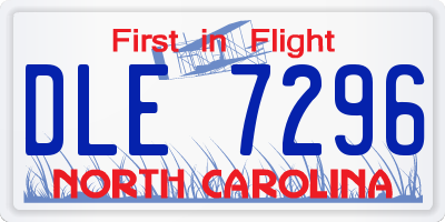 NC license plate DLE7296