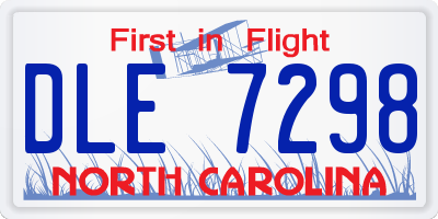 NC license plate DLE7298