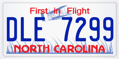 NC license plate DLE7299