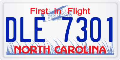 NC license plate DLE7301