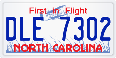 NC license plate DLE7302