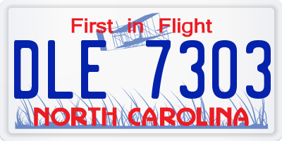 NC license plate DLE7303