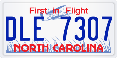 NC license plate DLE7307